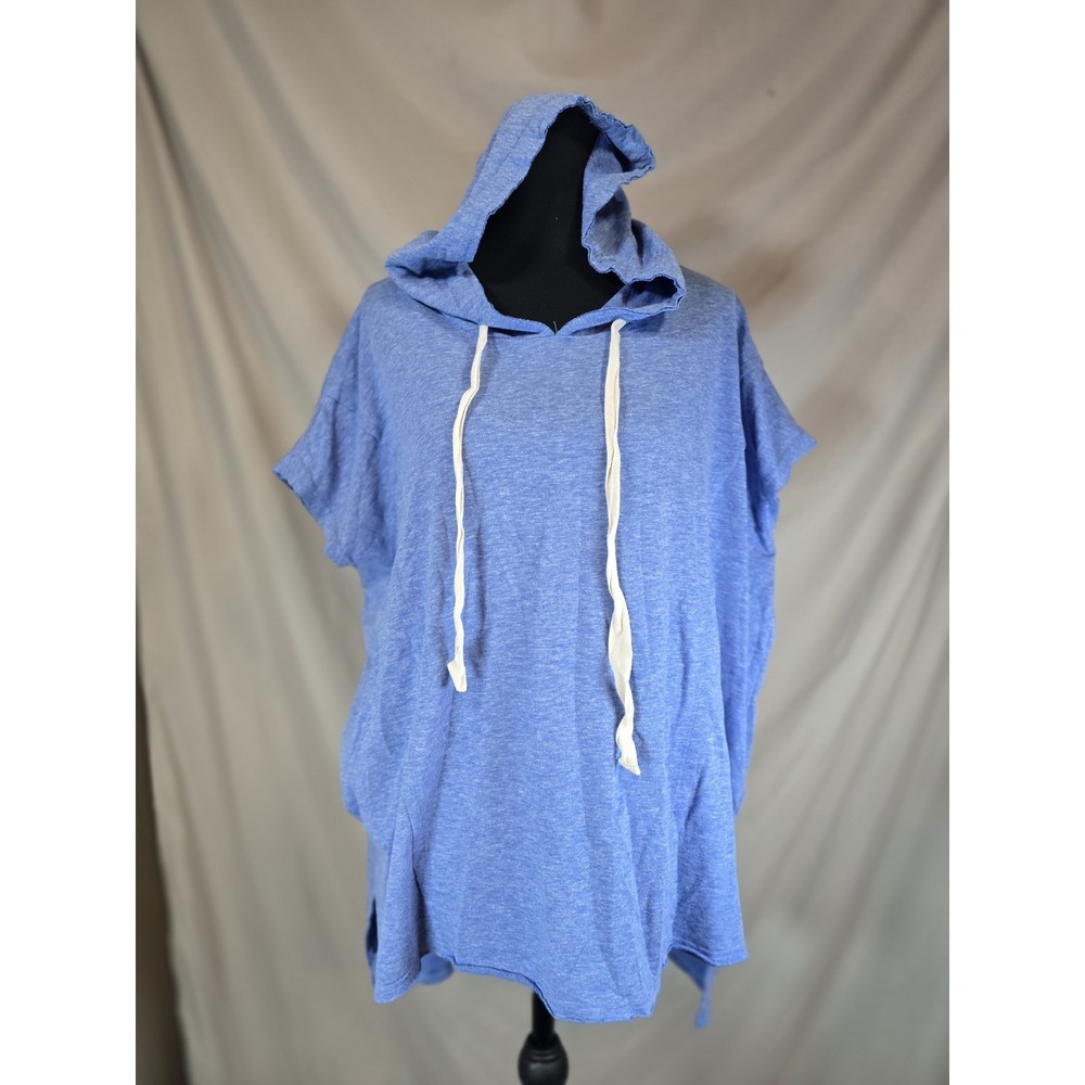 Umgee Womens Blue Towel Like Sweatshirt Oversized Size Large L